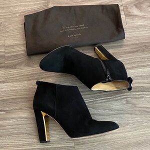 Kate Spade Black and Gold Ankle Booties